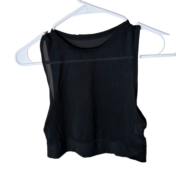 Nike Tops - Nike Tank Top Women's Small Black Mesh Cropped Sleeveless Crew Neck Dri-Fit